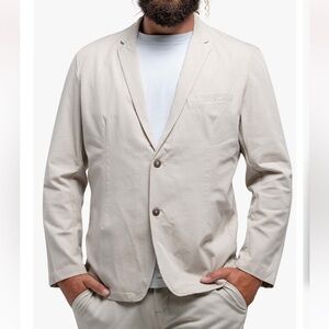 Mugsy Teddys Stretch Blazer in light khaki size XXL Unlined Lightweight Casual